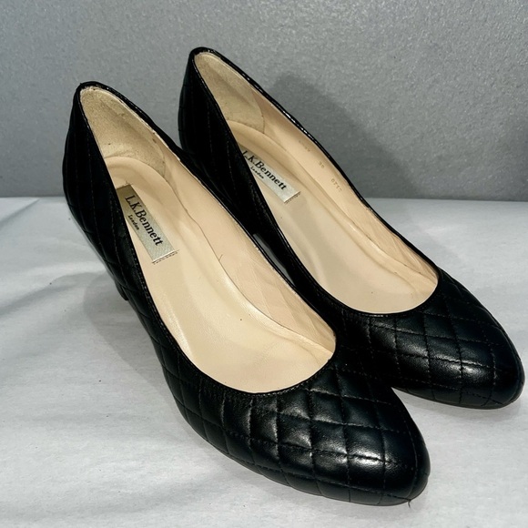 LK BENNETT Cienna Elegant Black Quilted Women's Pumps - Picture 2 of 12